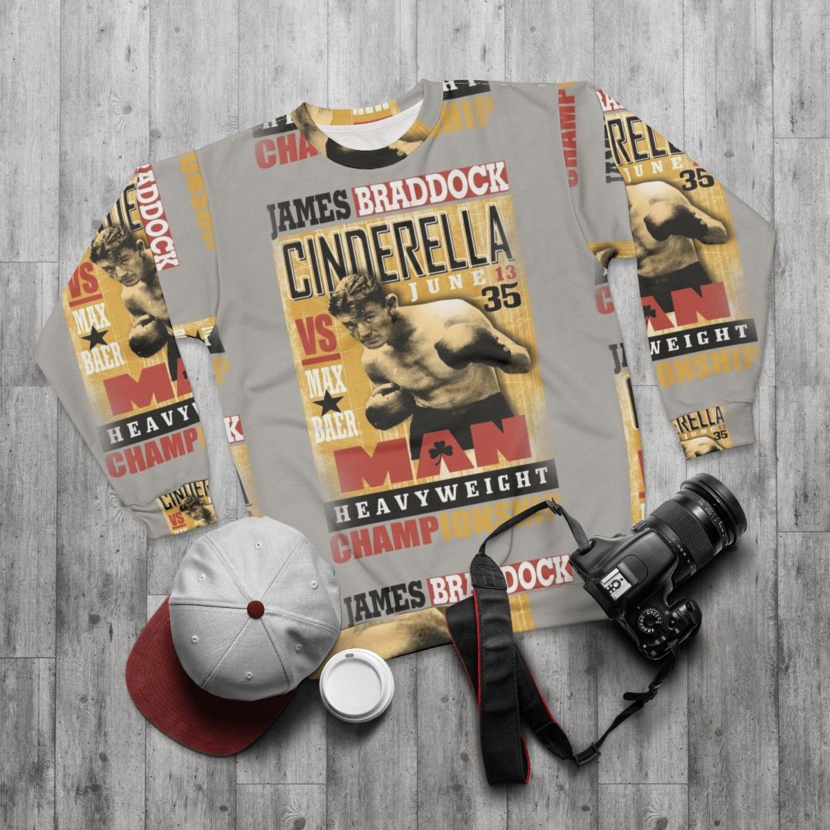 Vintage James Braddock Heavyweight Boxing Sweatshirt - flat lay