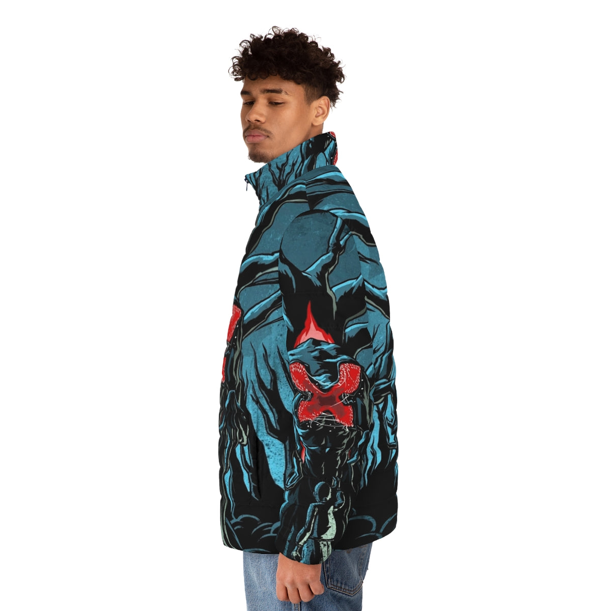 Demogorgon Puffer Jacket - Stranger Things Inspired Monster Coat - men side left