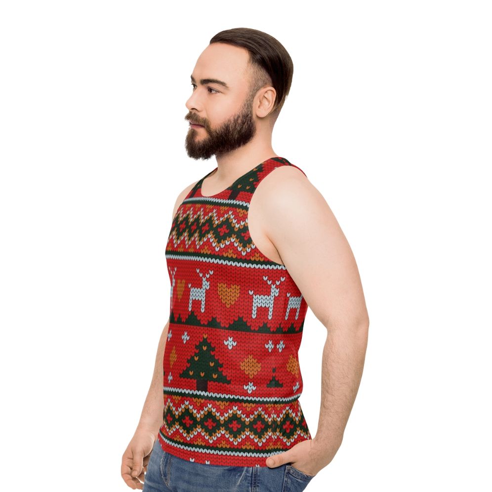 Cozy Christmas knit tank top - men side