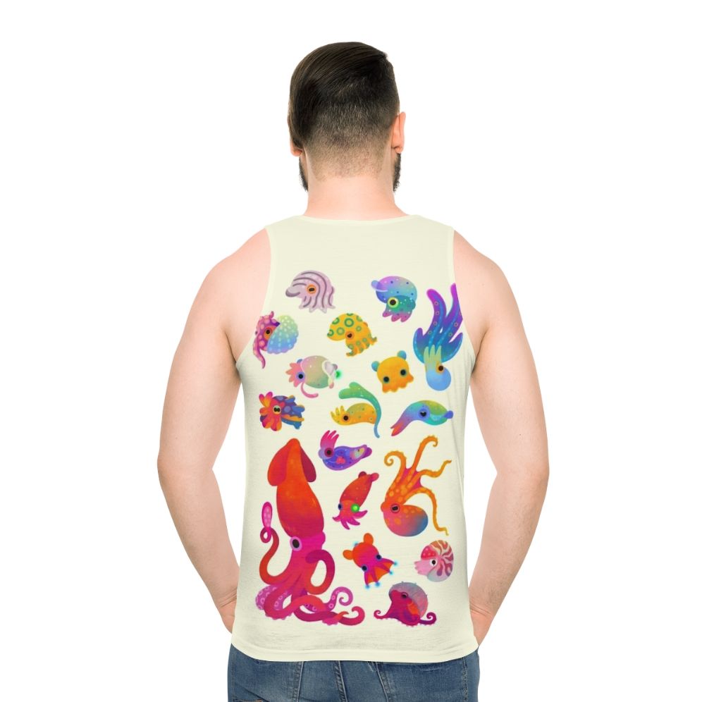 Pastel cephalopod unisex tank top - men back