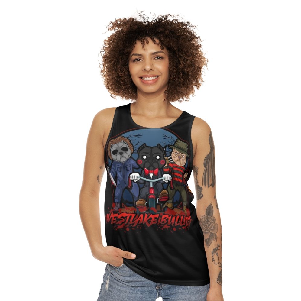 Spooky Pitbull Unisex Tank Top - women