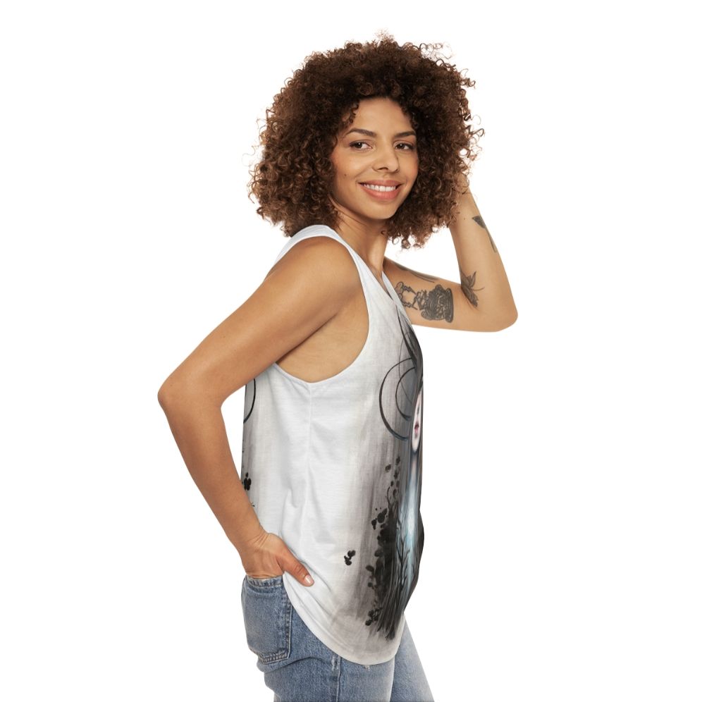 Artemis Acrylic and Ink Painting Unisex Tank Top - women side