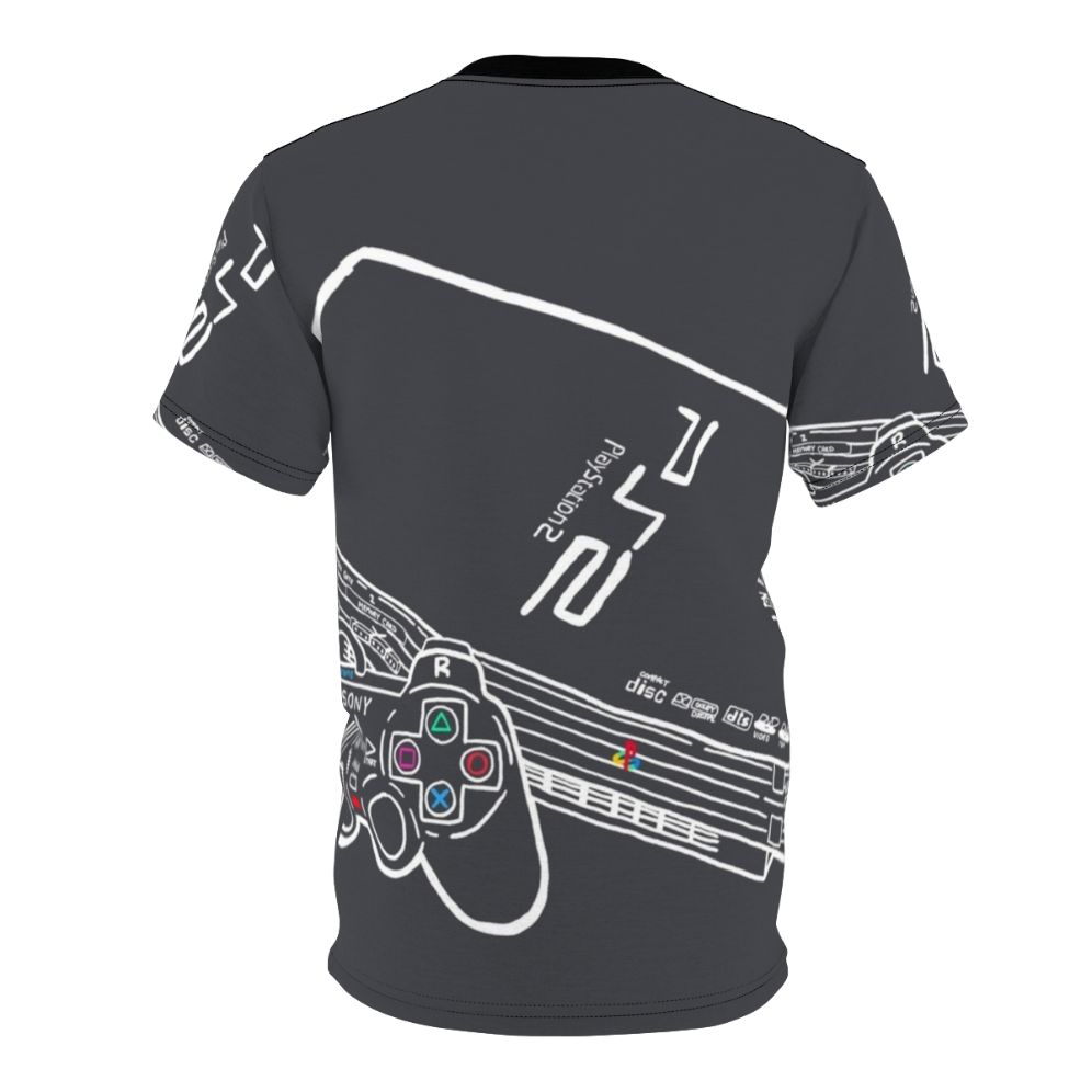 Retro gaming t-shirt featuring a vintage Playstation console design - Back