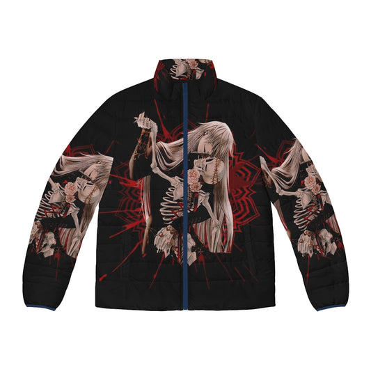 Undertaker Black Butler Anime Puffer Jacket with Character Silhouette Design