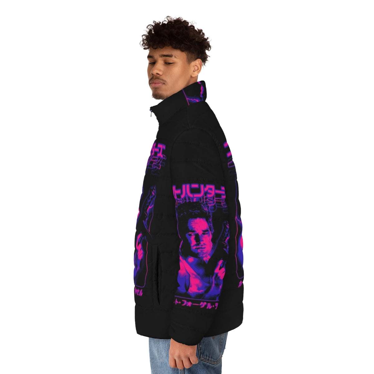 Big Trouble in Little China Jack Burton Puffer Jacket - 80s Cult Movie Inspired Puffer Coat - men side left