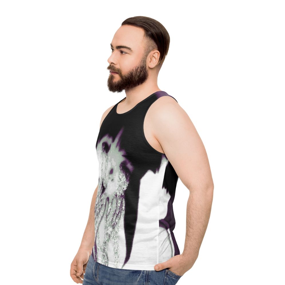 Anime-Inspired Glitch Art Pixel Tank Top - men side