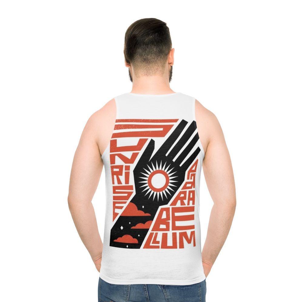 Unisex Disco Elysium Kim Kitsuragi 80s Retro Abstract Tank Top - men back