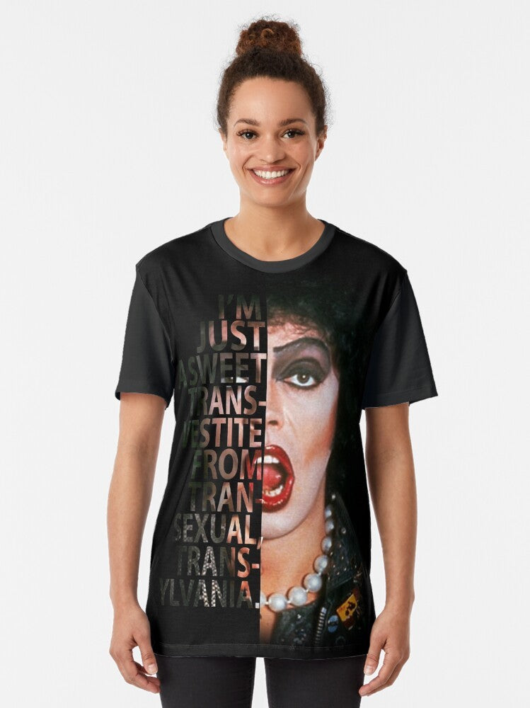 Frank N Furter graphic t-shirt from the classic Rocky Horror Picture Show musical film - Women