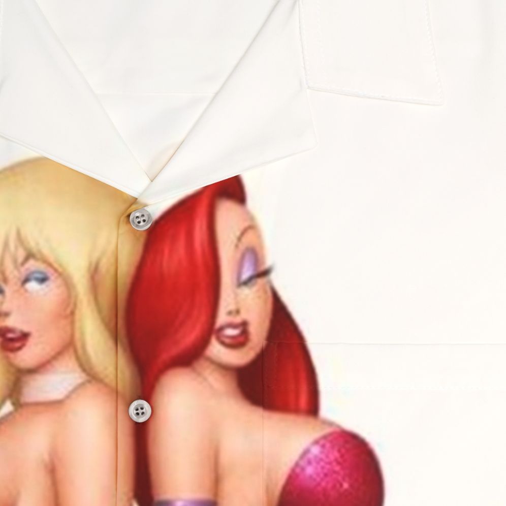 Retro Jessica Rabbit & Holli Would Hawaiian Shirt - Detail