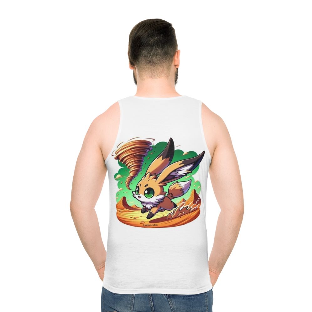 Unisex tank top with legendary desert animals, rabbit and fox - men back