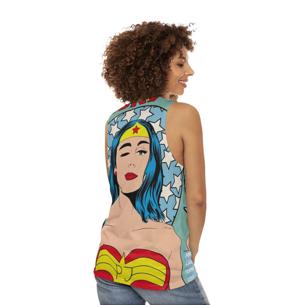 Superhero PJ Harvey Unisex Tank Top - women back