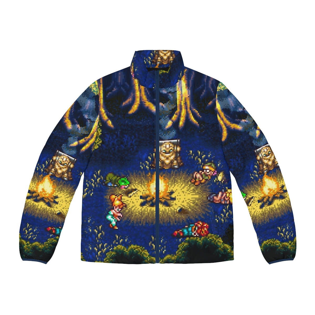 Chrono Trigger inspired retro pixel art puffer jacket