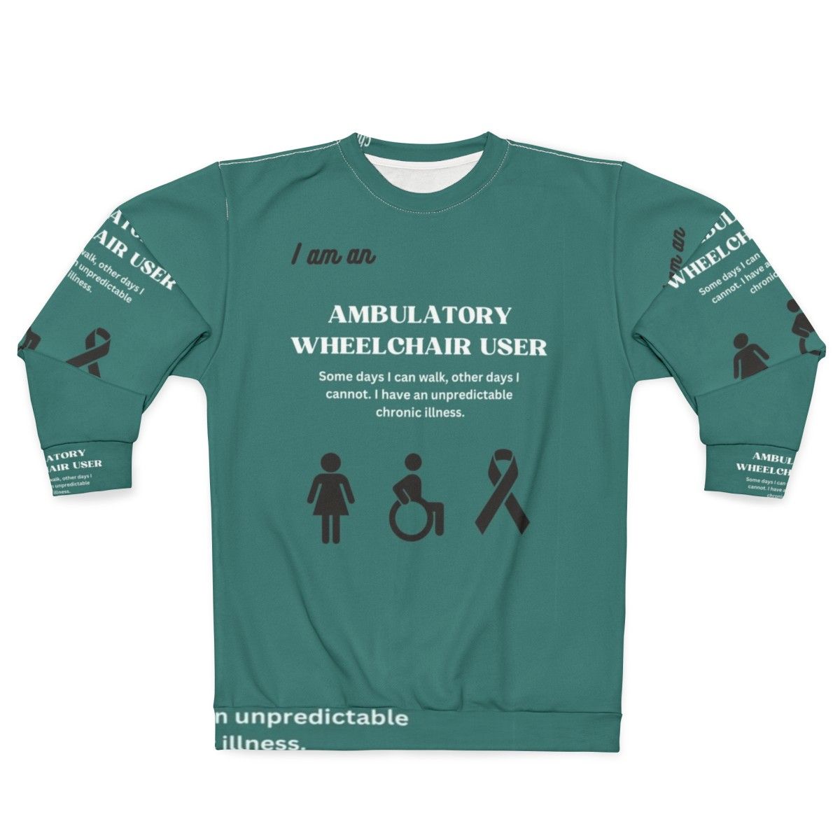 Ambulatory wheelchair user awareness sweatshirt