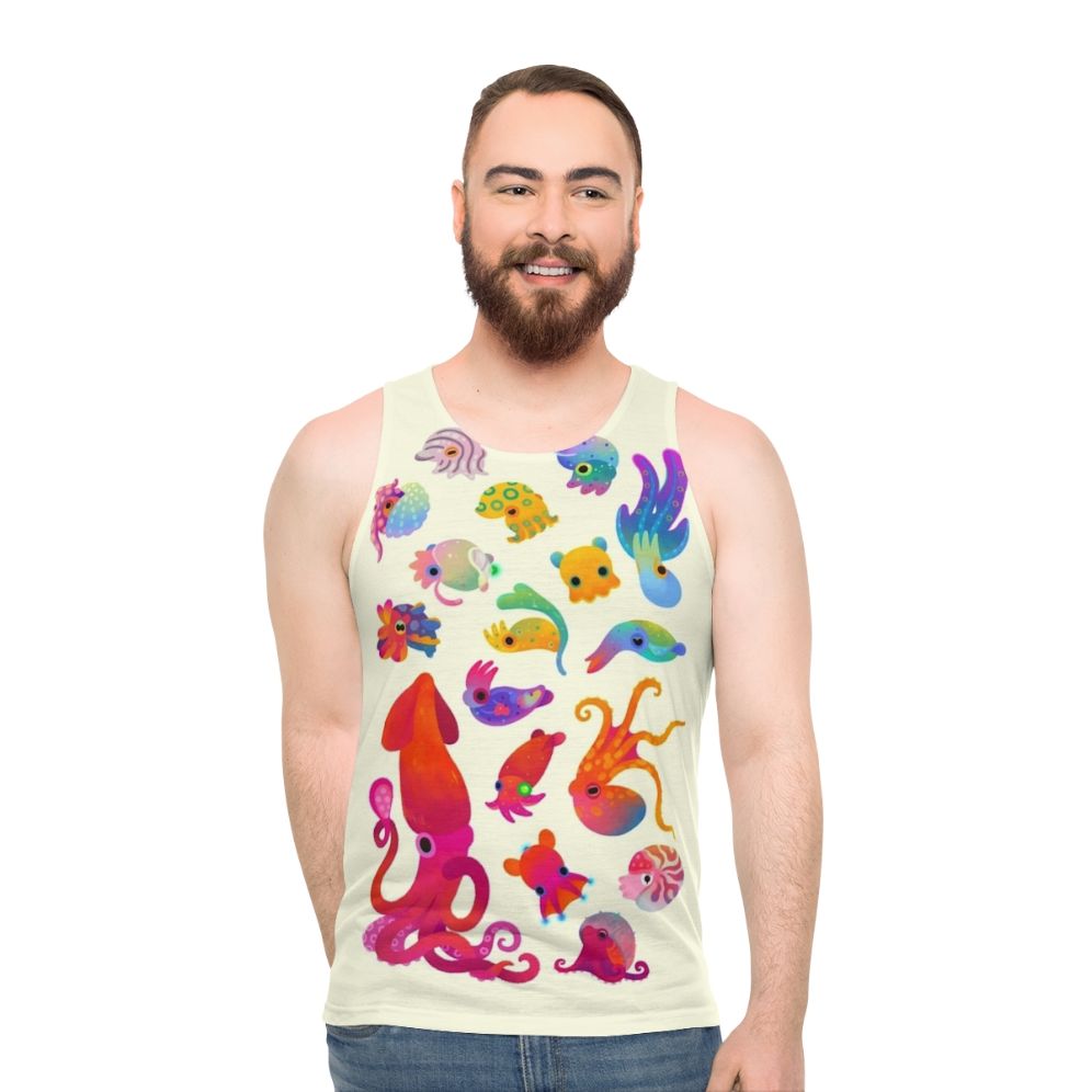 Pastel cephalopod unisex tank top - men