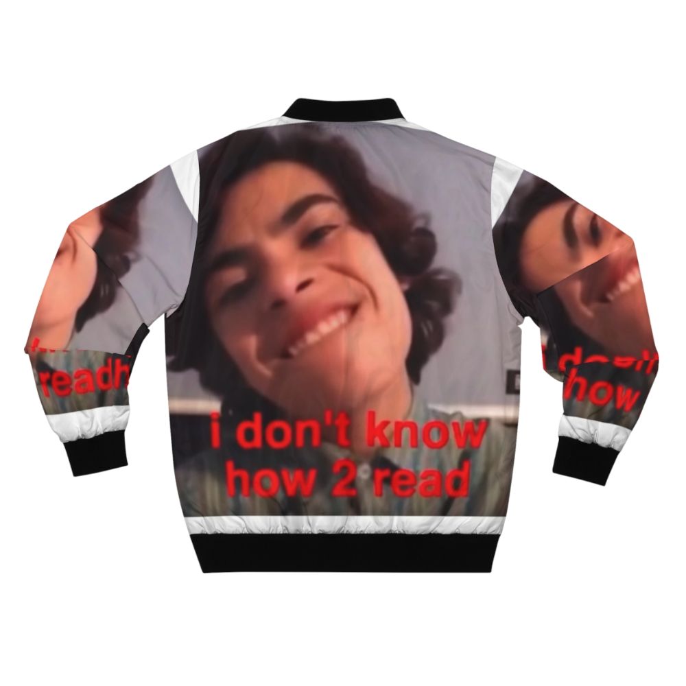 Vintage-inspired bomber jacket featuring popular vine meme graphics - Back