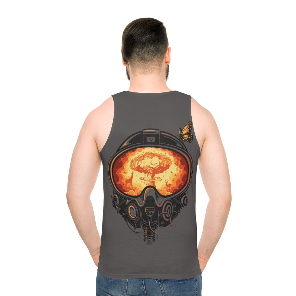 Unisex pilot butterfly graphic tank top - men back