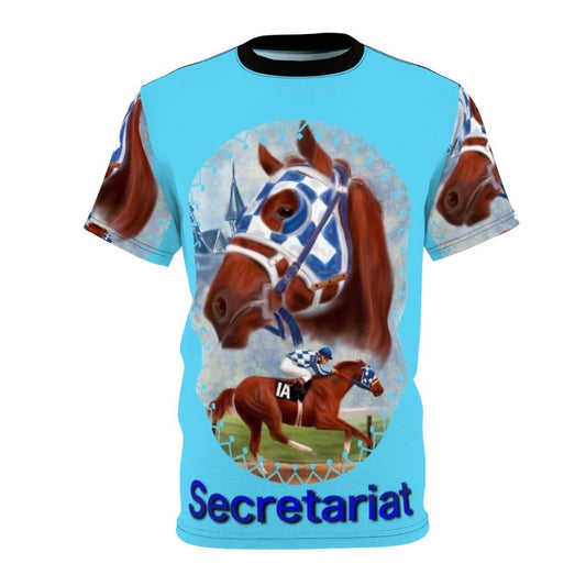 Illustration of the famous racehorse Secretariat, winner of the Triple Crown