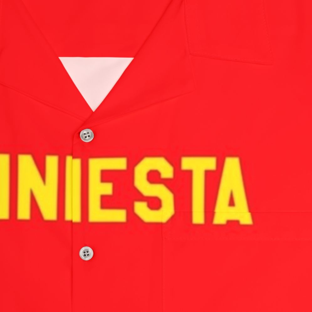 Iniesta Number 6 Spain National Team Hawaiian Shirt - Detail