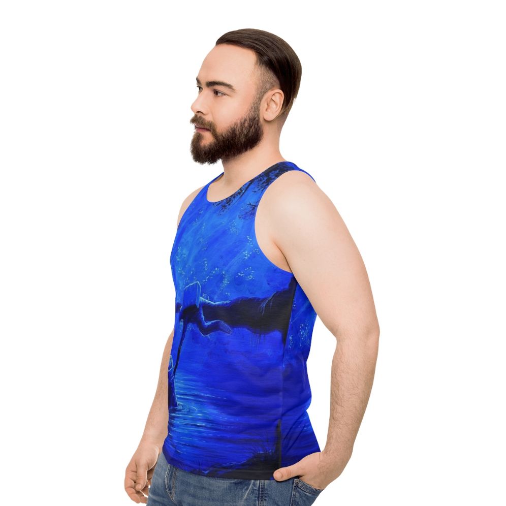 Astronaut spaceman space surrealism nature unisex tank top - men side