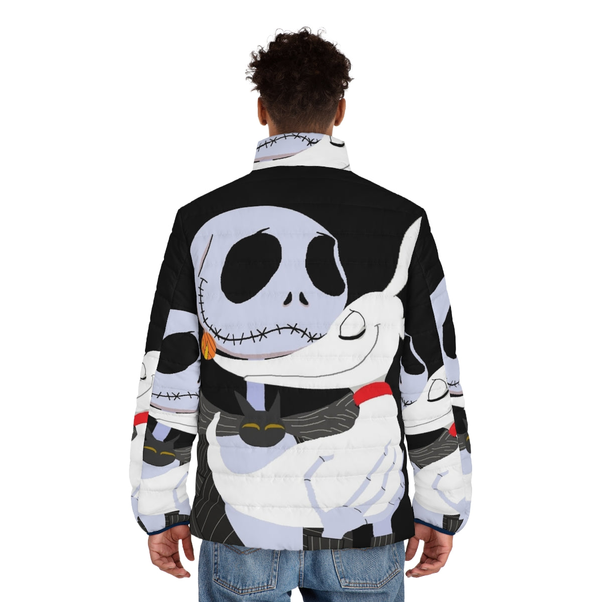 Puffer jacket featuring Jack Skellington and Zero from The Nightmare Before Christmas - men back