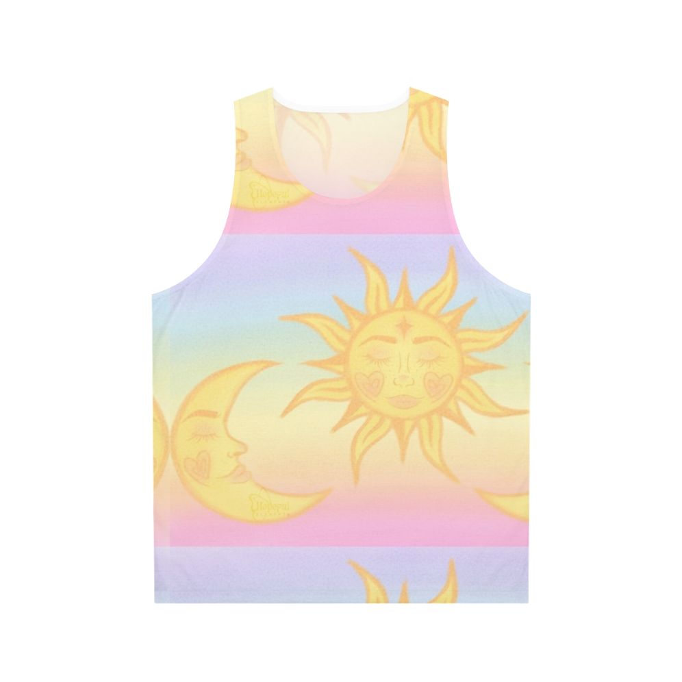 Hippie sun and moons unisex tank top