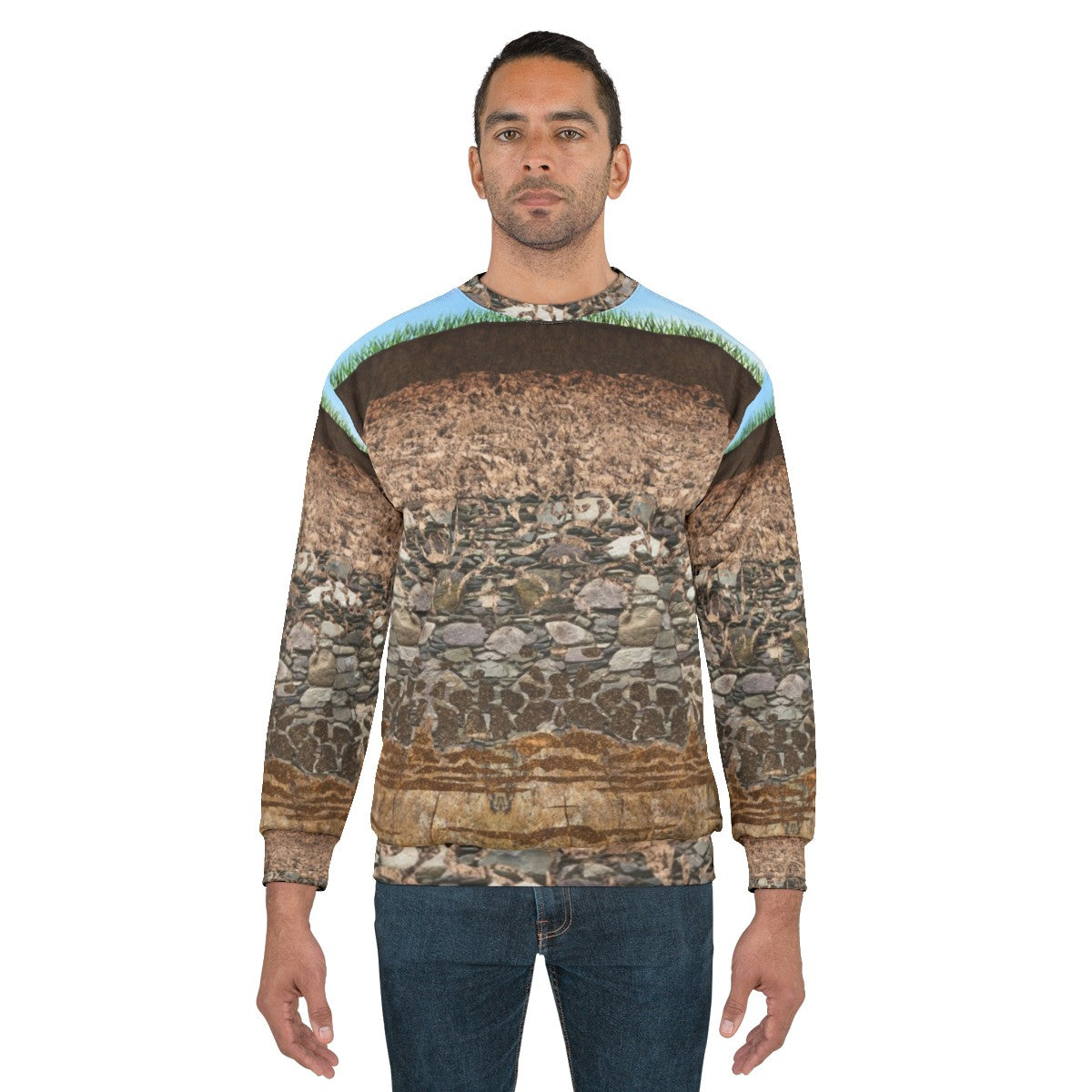 Soil Profile Sweatshirt with educational design - men