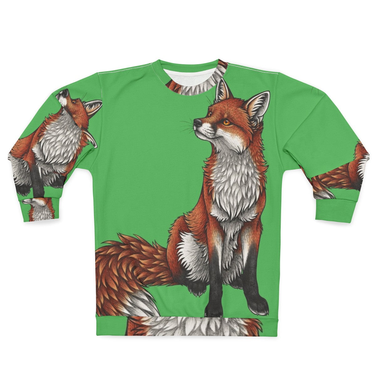 Cozy red fox sweatshirt with a cute animal design