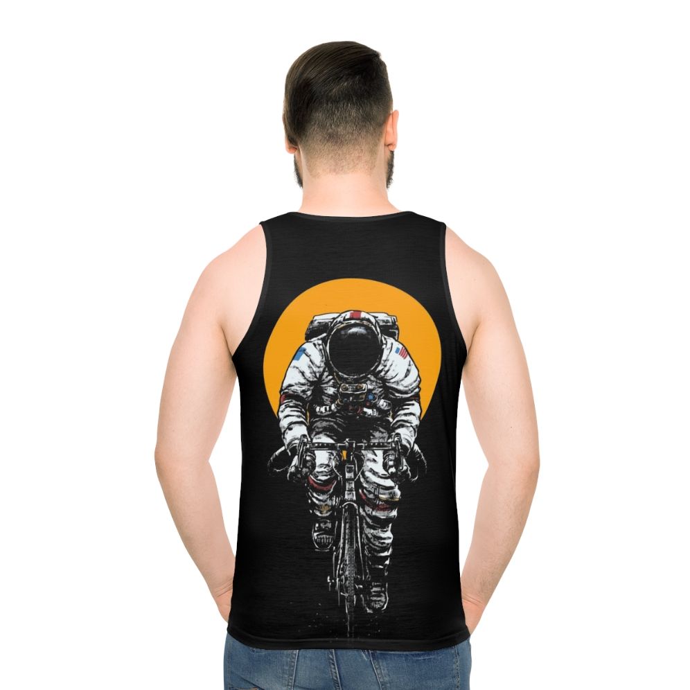 Space-inspired cycling tank top with "Let's Ride Bike" design - men back