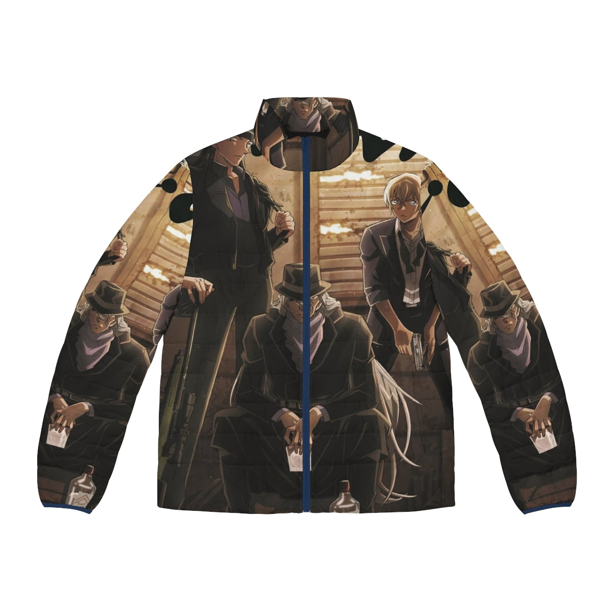 Stylish Detective Conan themed puffer jacket with iconic character designs