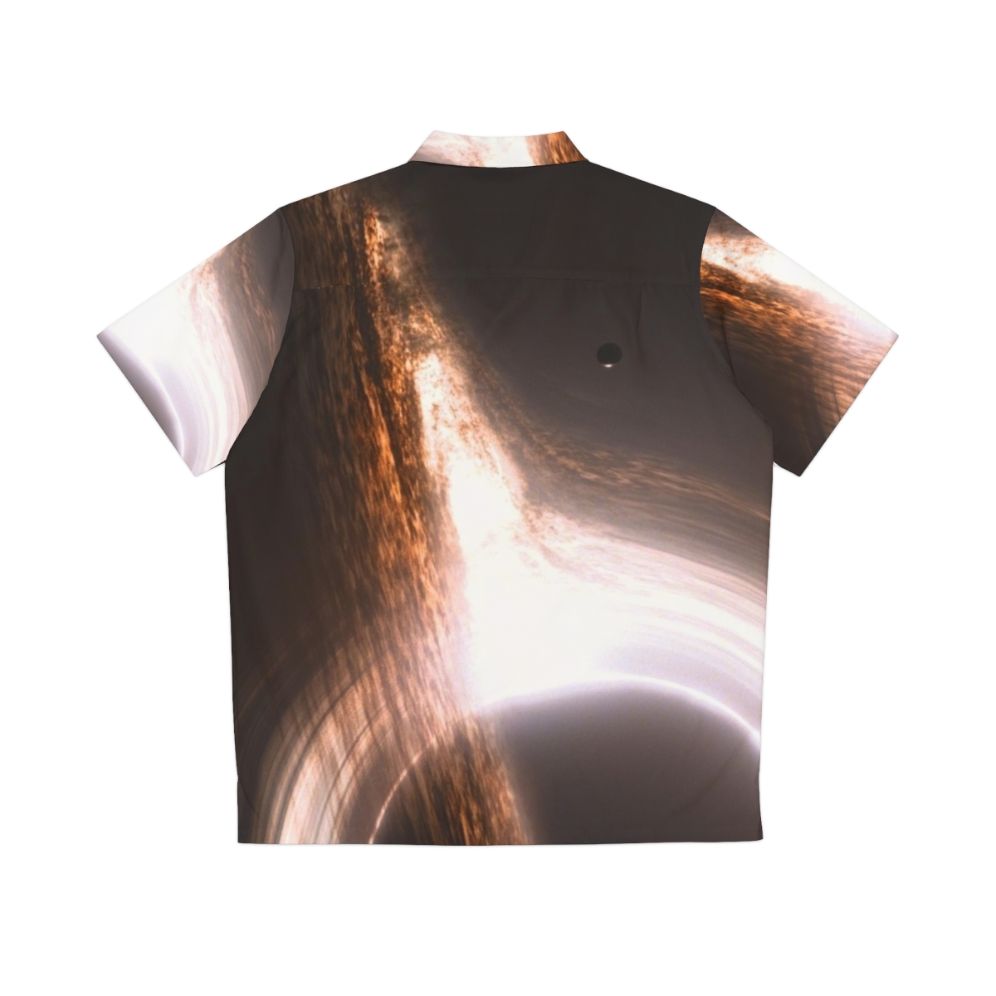 Interstellar black hole Hawaiian shirt with galaxy and cosmic design - Back