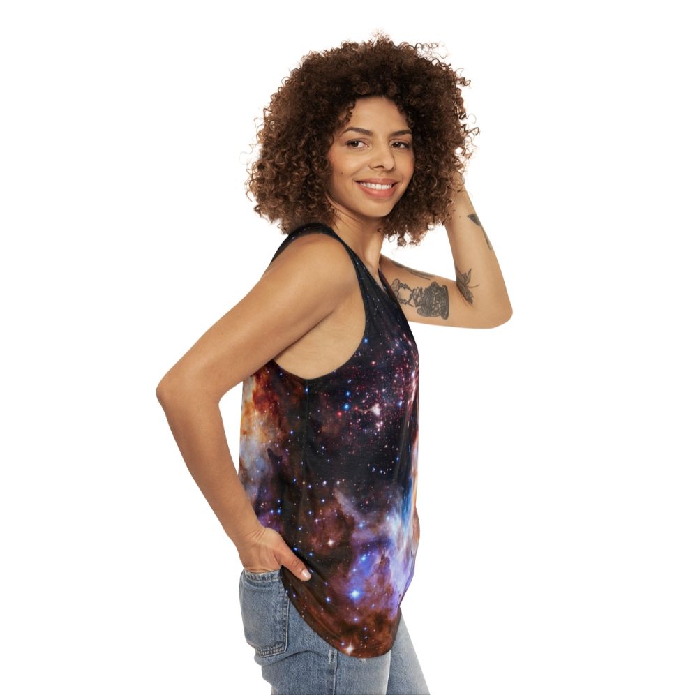 Galaxy Nebula Unisex Tank Top - women side