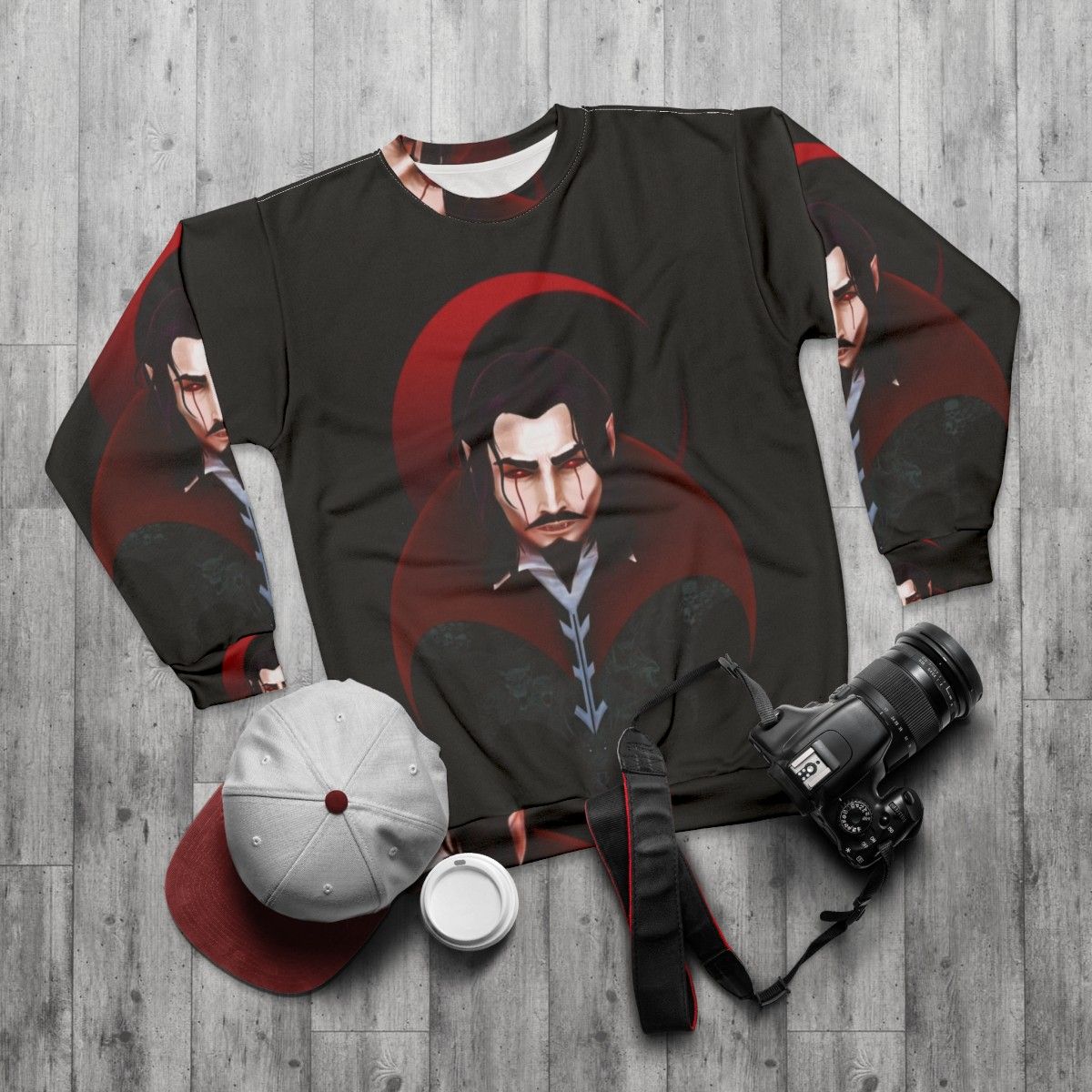 Dracula Vlad Tepes Castlevania Sweatshirt - flat lay