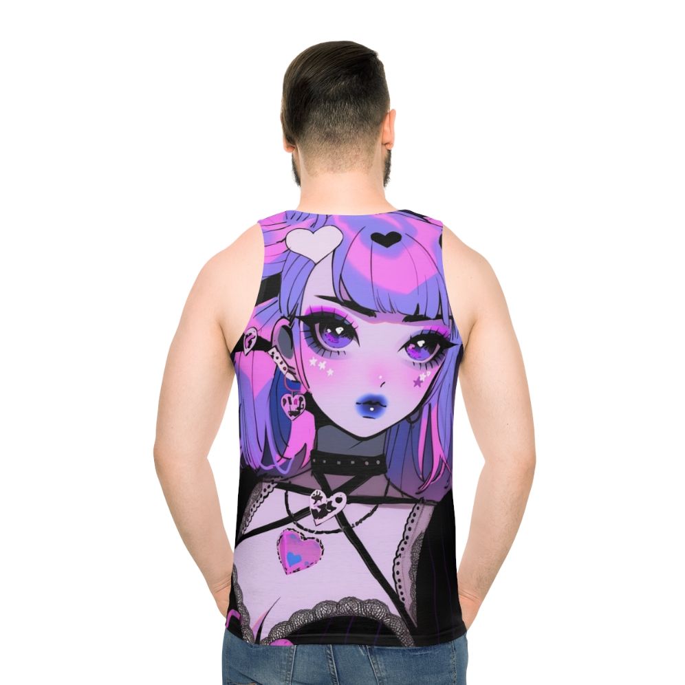 Kawaii anime inspired unisex goth tank top - men back