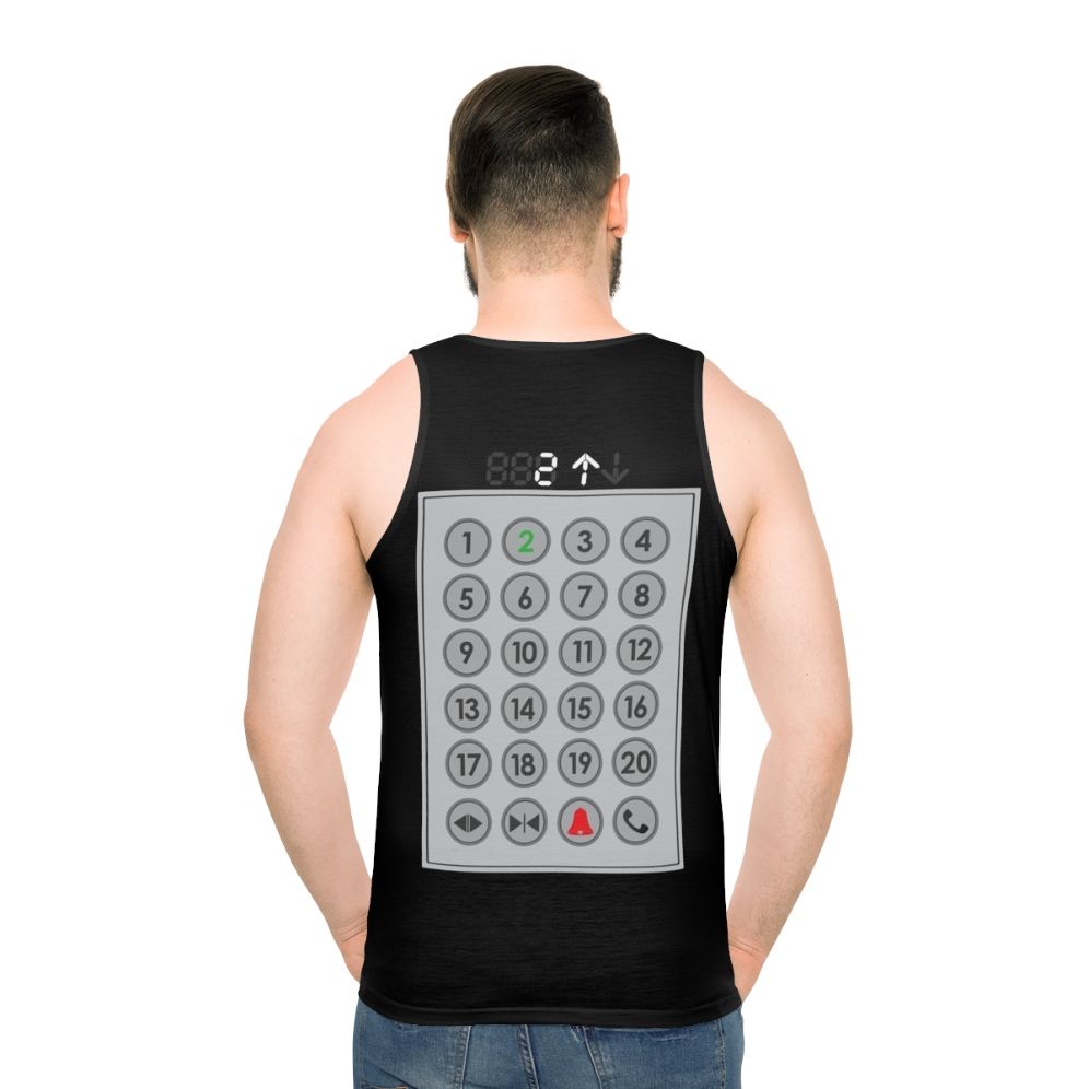 Elevator mechanic unisex tank top - men back