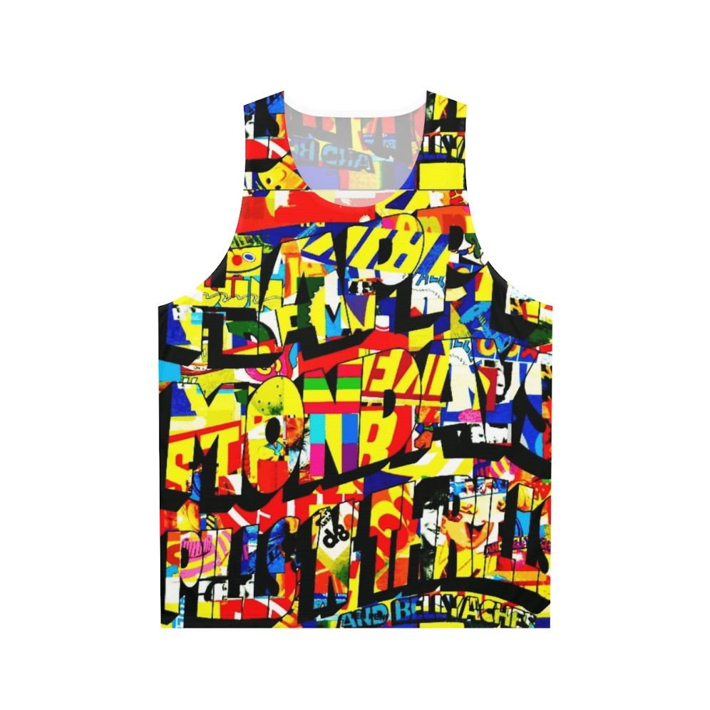 Happy Mondays unisex tank top with wallpaper design