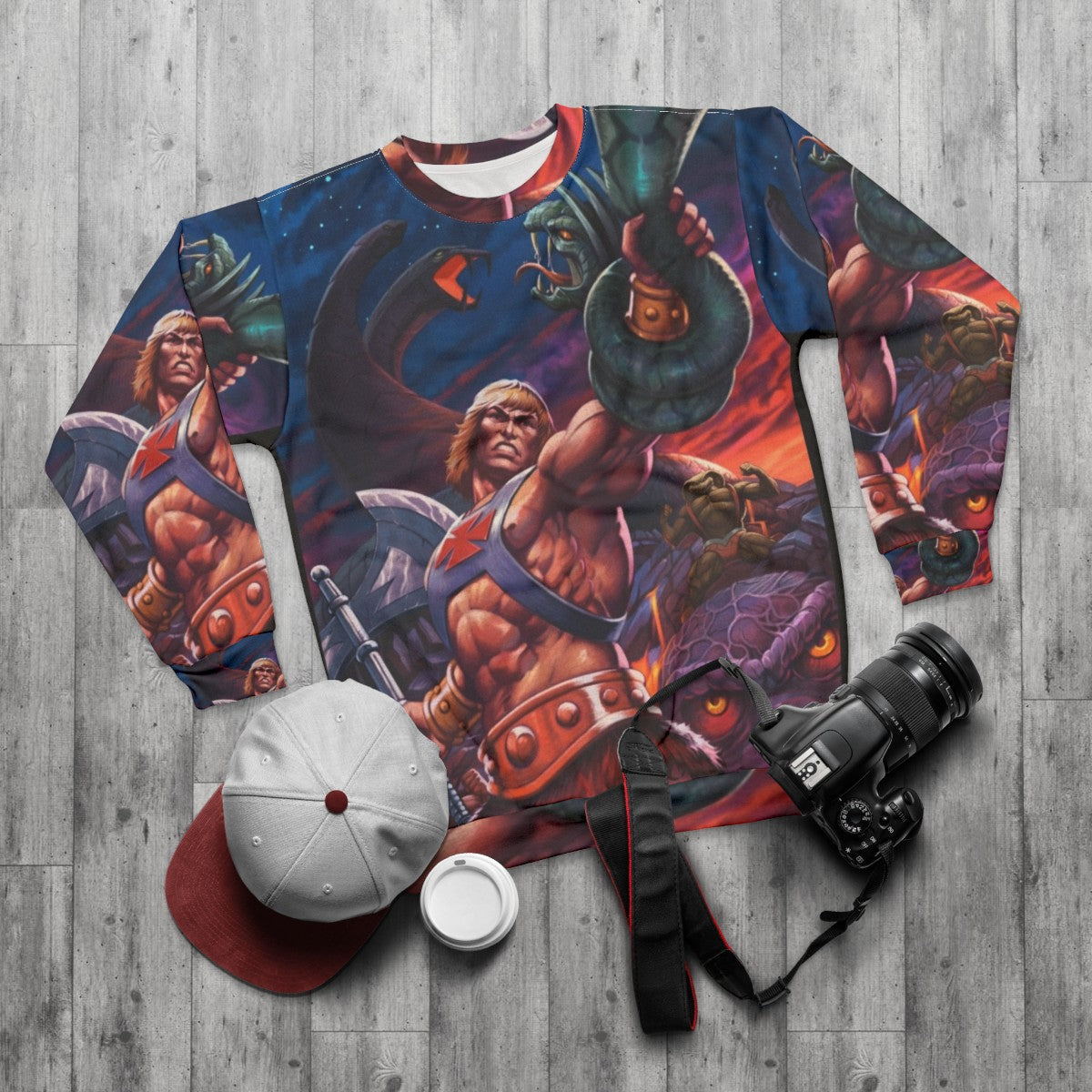 Heman and Snakemen vintage retro sweatshirt - flat lay