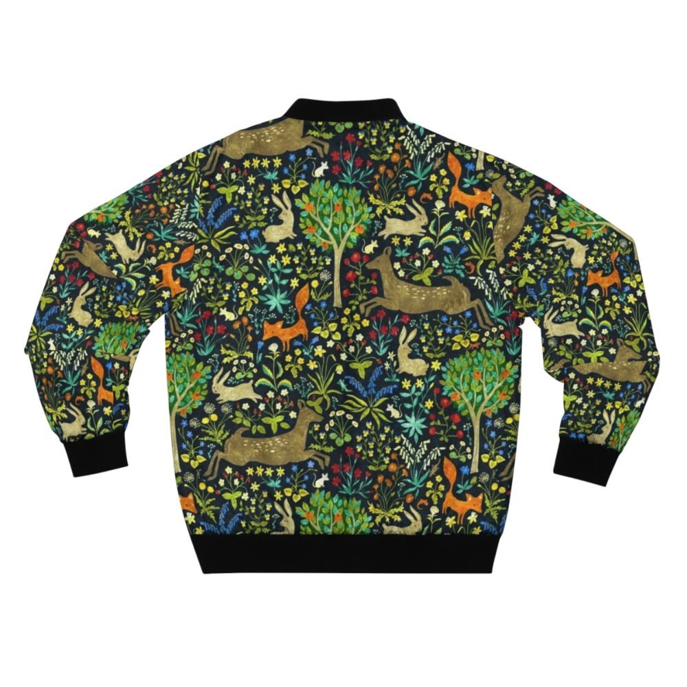 Medieval-style bomber jacket with nature and animal motifs - Back