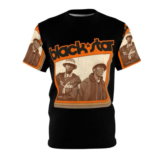 Black Star Inspired Hip Hop AOP T-Shirt featuring iconic boom bap artists Mos Def and Talib Kweli