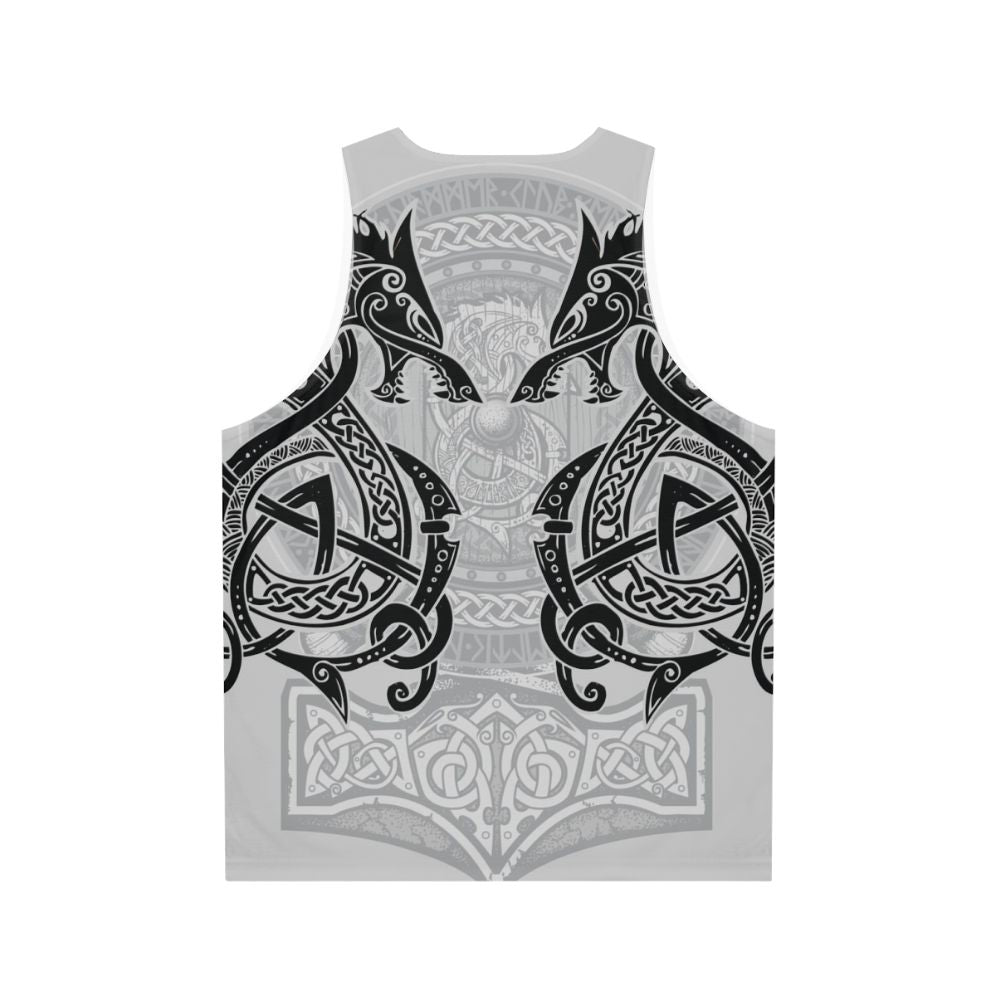 Fighting Fenrir Unisex Black Tank Top - Back