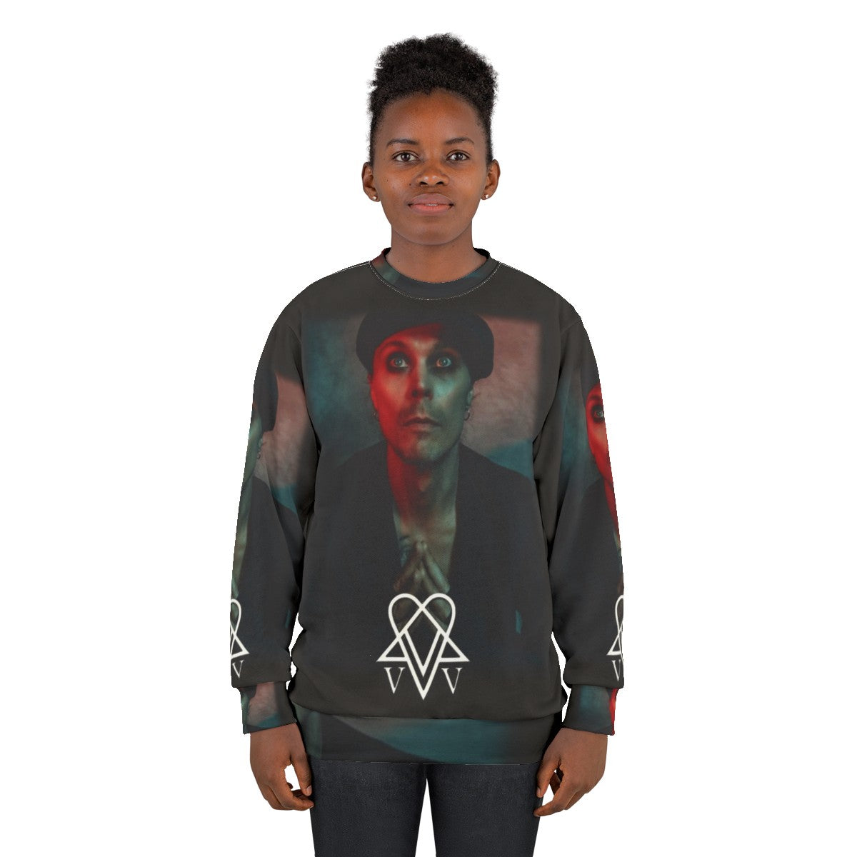 Ville Valo Neon Noir HIM Band Sweatshirt - women