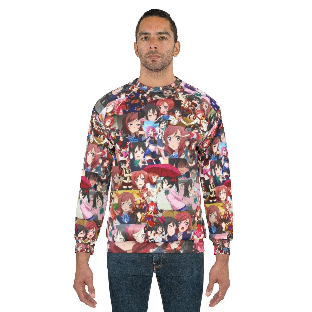 Nico and Maki 'Love Live!' anime characters on a sweatshirt - men