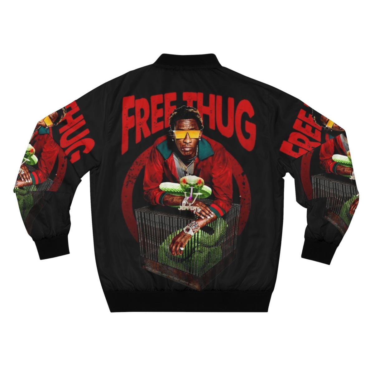 Rap tour bomber jacket with hip-hop inspired design - Back