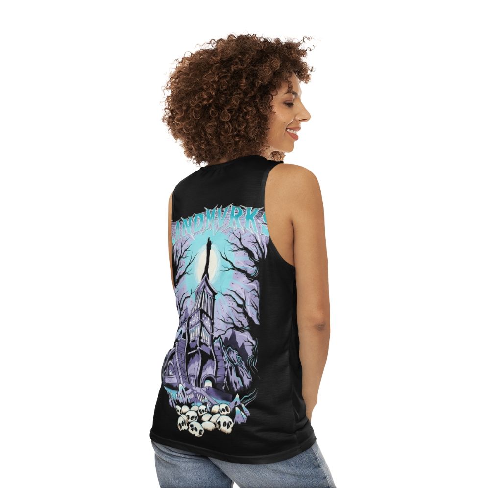 Landmvrks Skull Castle Unisex Heavy Metal Tank Top - women back