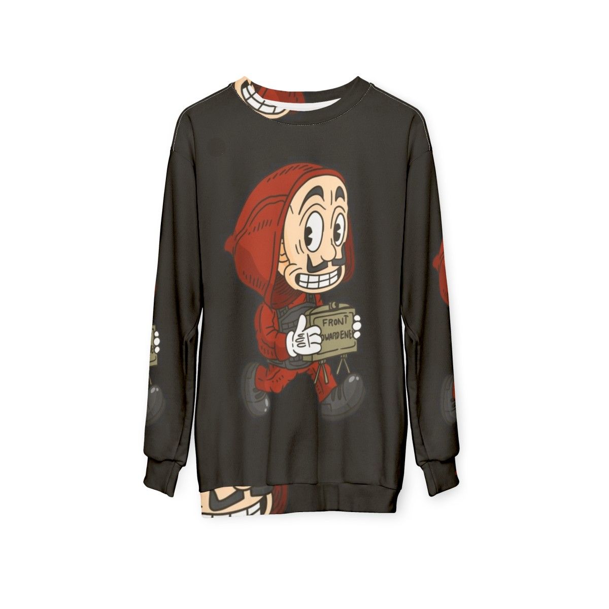 Vintage Cartoon Style Money Heist Sweatshirt - hanging