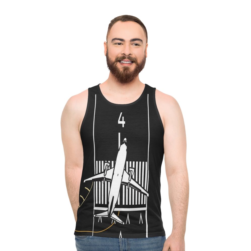 Runway 4 Left Unisex Aviation Tank Top - men