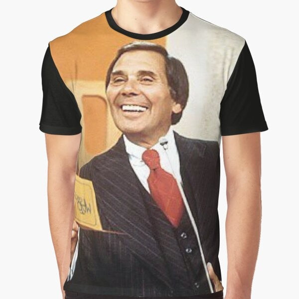 Vintage graphic t-shirt featuring a 1975 color photo of Gene Rayburn, the host of the classic TV game show Match Game