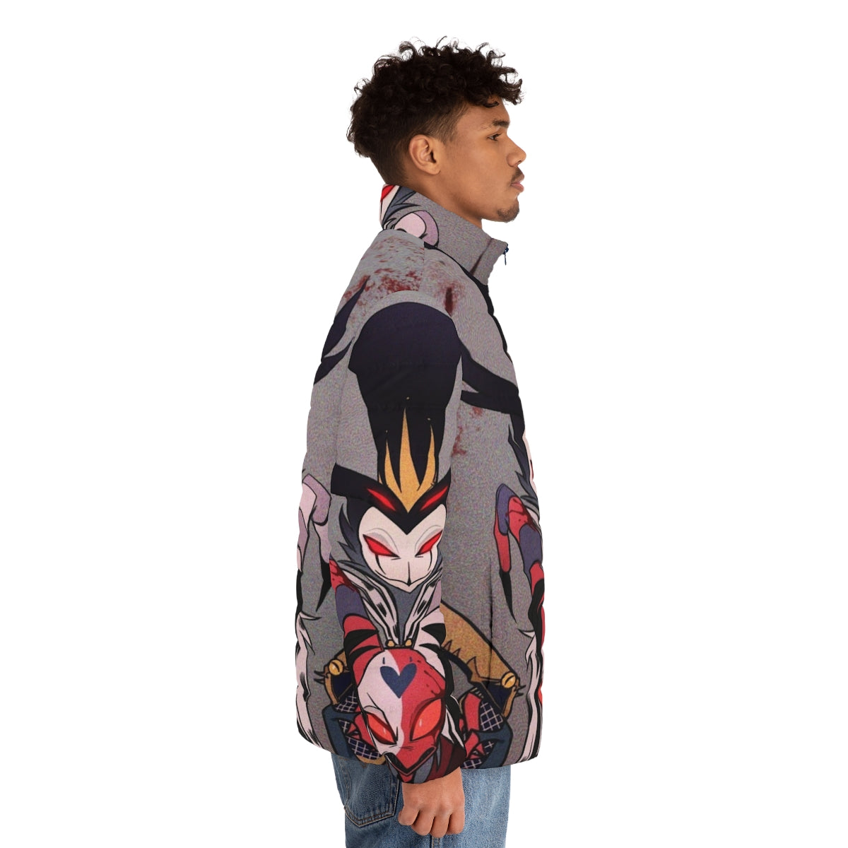 Helluva Boss Stolas Puffer Jacket 2 - Anime inspired outerwear featuring the character Stolas from the popular series - men side right