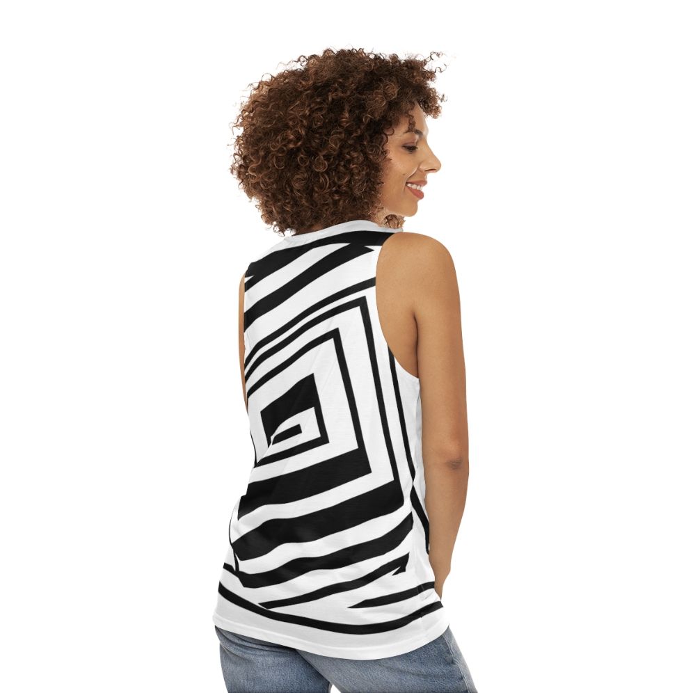 Unisex minimalist tank top for active wear - women back