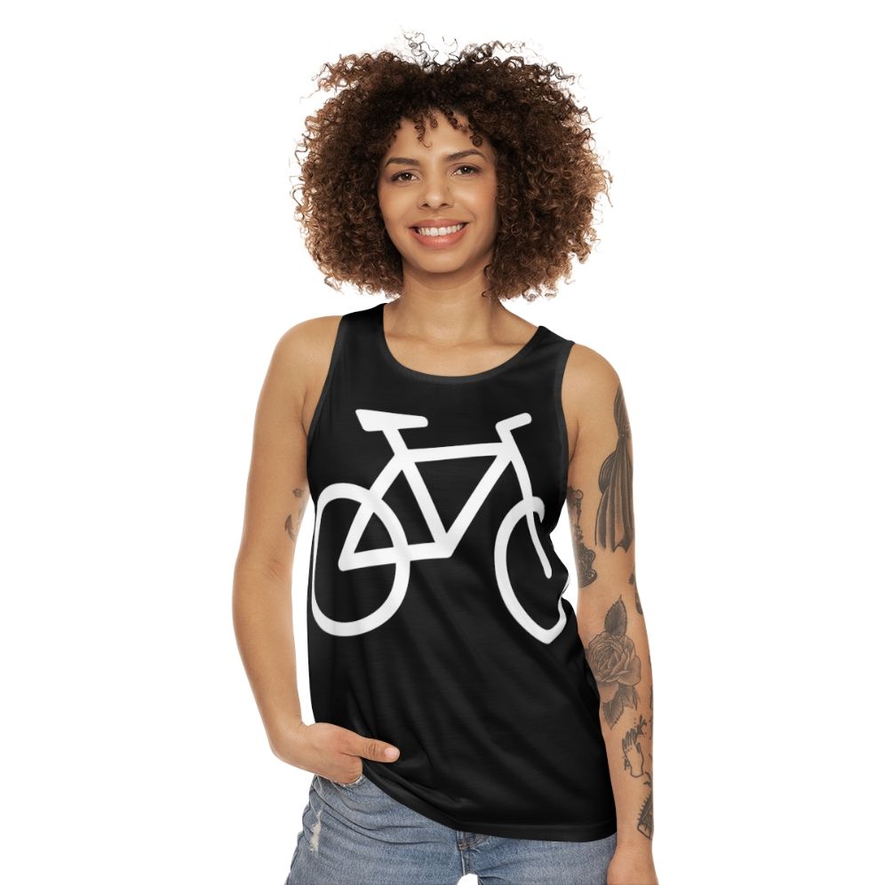 White bicycle unisex tank top - women