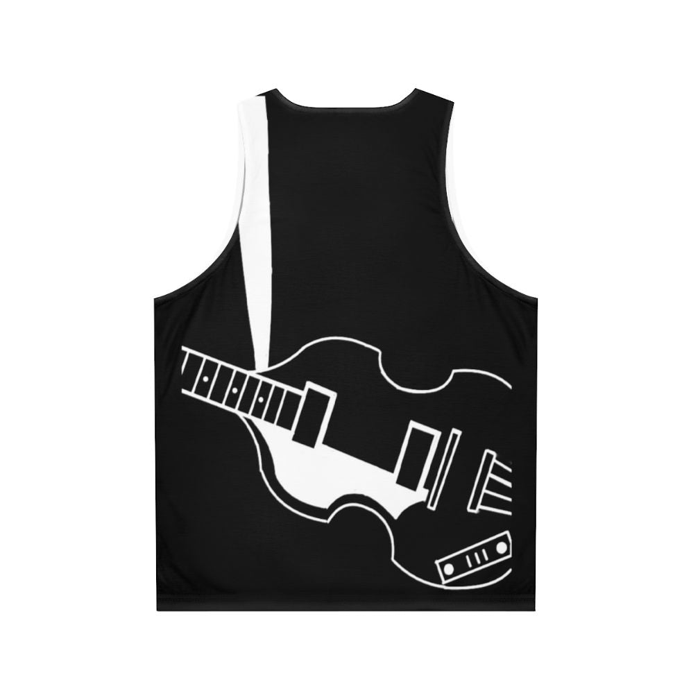 Unisex violin bass tank top featuring a music and beatles design - Back